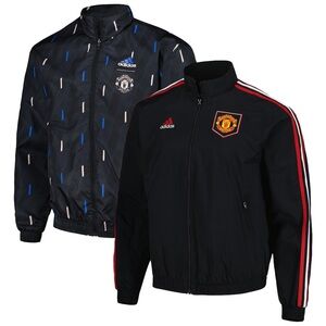 MANCHESTER UNITED x ADIDAS On Field Team Logo Anthem Reversible Zip Jacket NEW